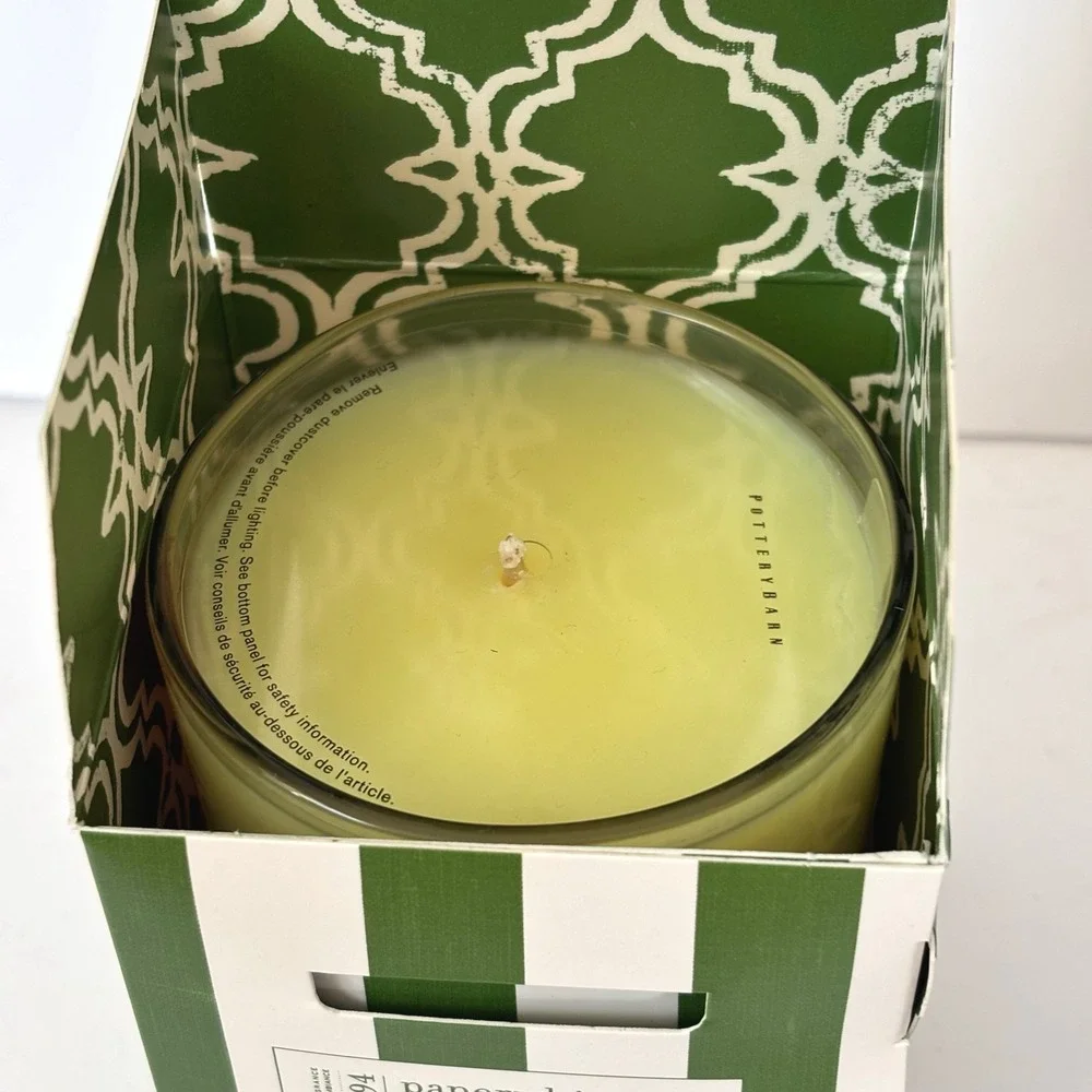 Pottery Barn Paperwhite Narcisse Scented Candle Glass Jar 9 oz 225 gr 40 hrs New